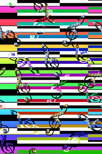 396260-几何条纹琴谱钢琴键彩色条纹钻石音符