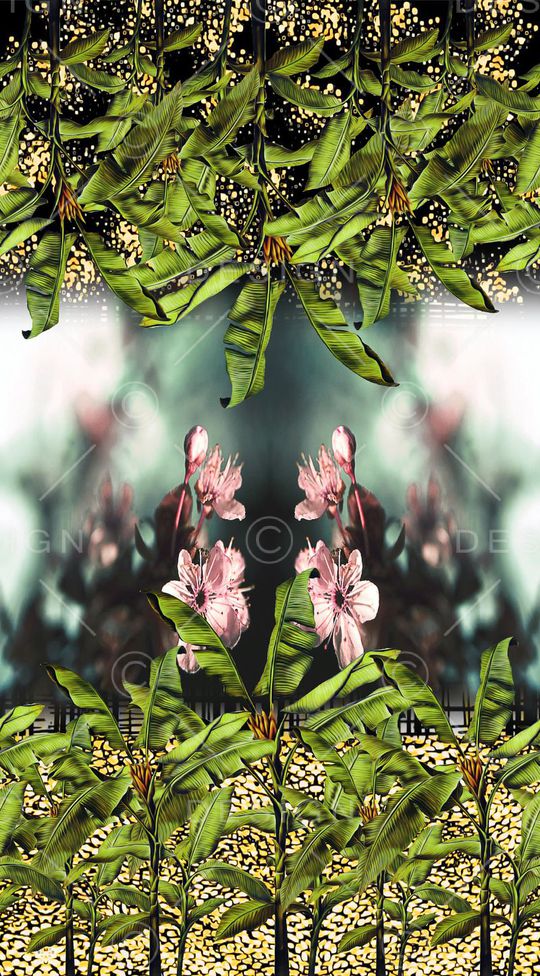 芭蕉树印花华亿平台图片