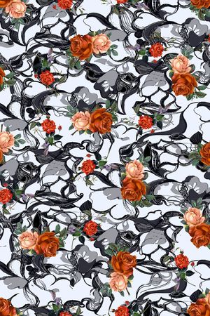 抽象肌理印花华亿平台图片