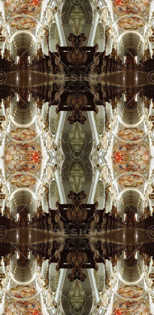 复古宫廷华丽风建筑教堂壁画数码印花印花华亿平台图片