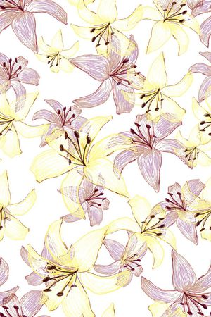 时尚手绘透明梨花雪纺印花华亿平台图片