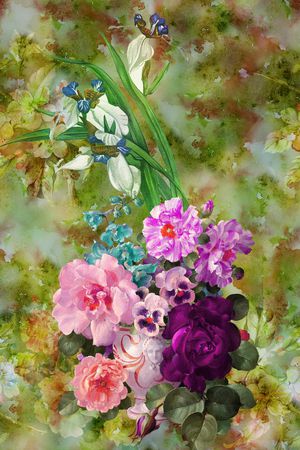 花卉印花华亿平台图片