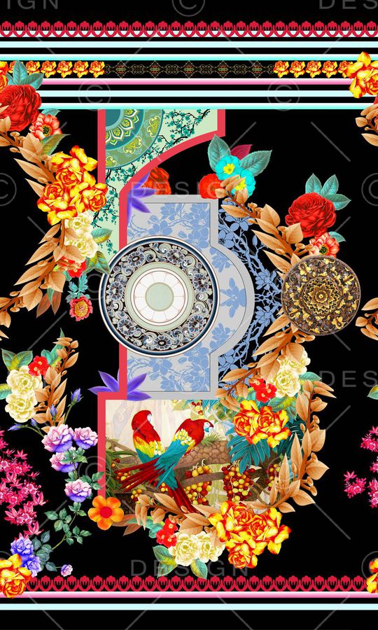 几何纹样印花华亿平台图片