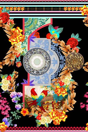 几何纹样印花华亿平台图片