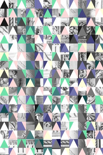 396713-时尚几何图形格子多边形与欧洲建筑石