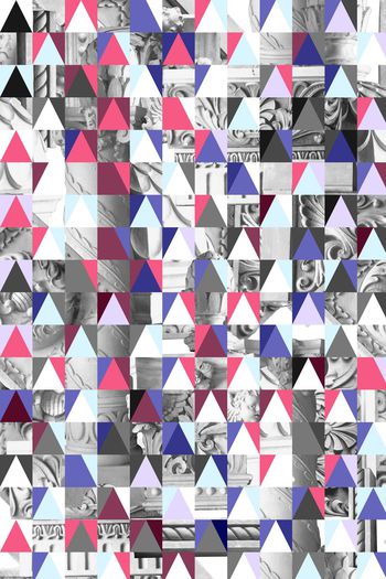 396714-时尚几何图形格子多边形与欧洲建筑石