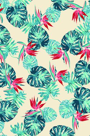 热带风情印花华亿平台图片