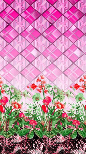 396823-格子花草抽象效果