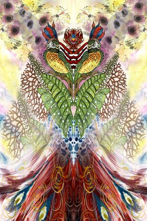 抽象羽毛印花华亿平台图片