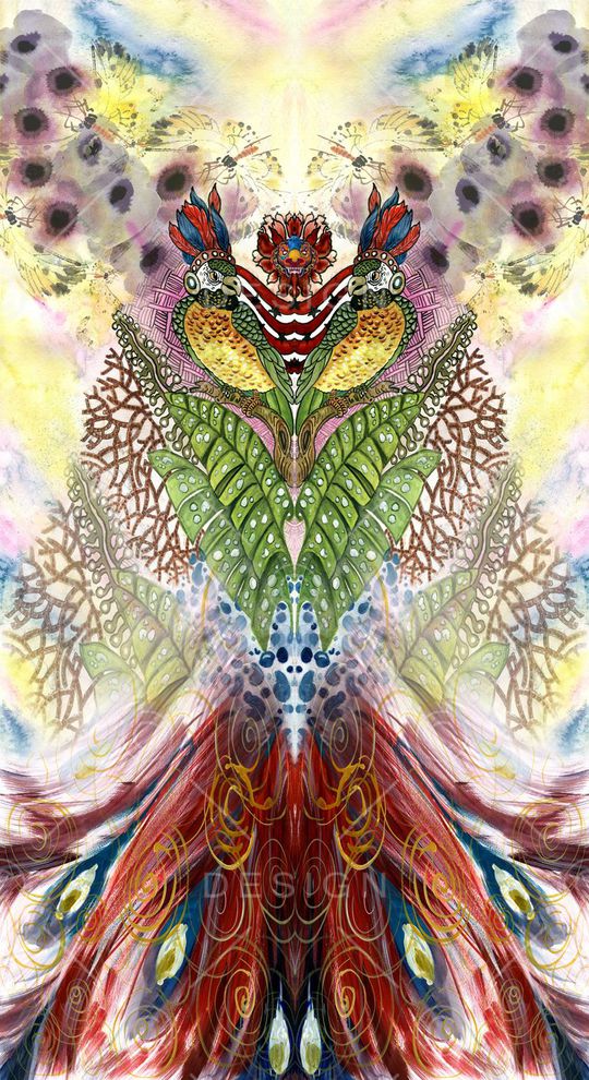 抽象羽毛印花华亿平台图片