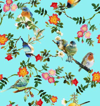 396957-宫廷风刺绣花鸟设计