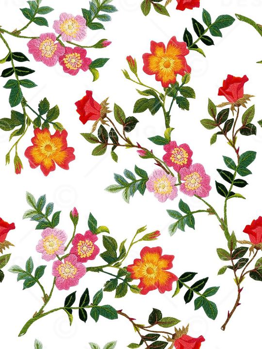 花卉 绣花印花华亿平台图片