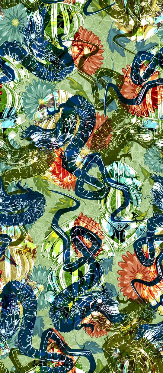 手绘龙印花华亿平台图片