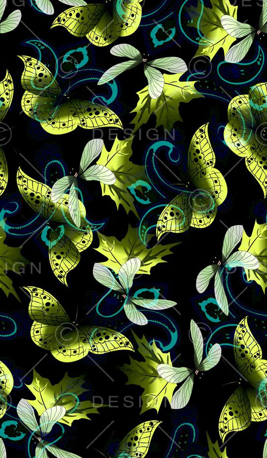 蝴蝶印花华亿平台图片