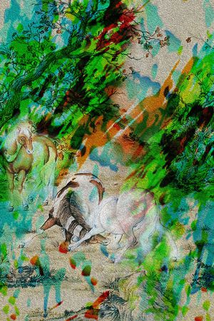 古画  动物印花华亿平台图片