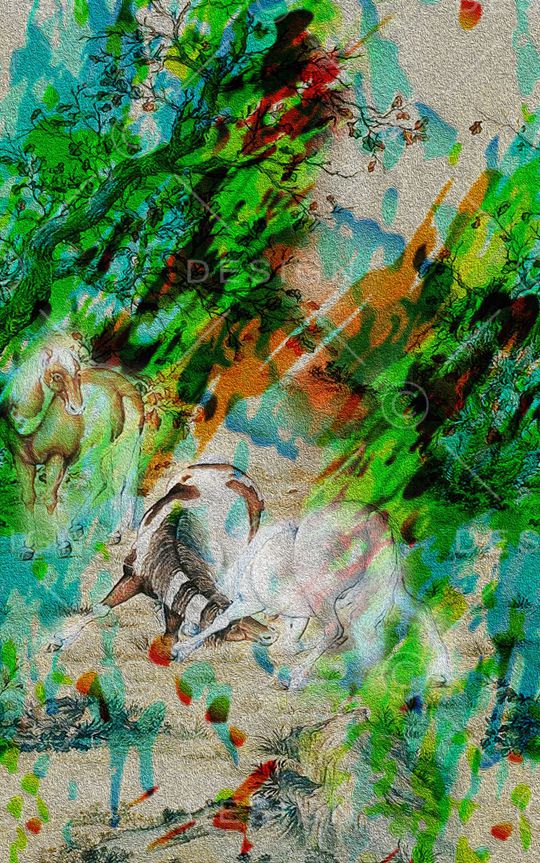 古画  动物印花华亿平台图片