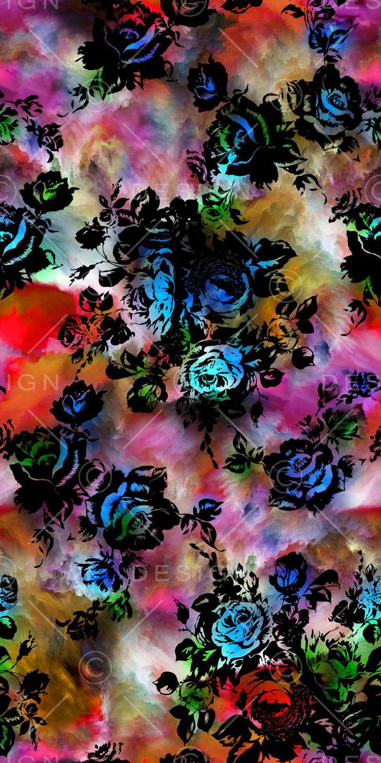 彩色云纹印花华亿平台图片