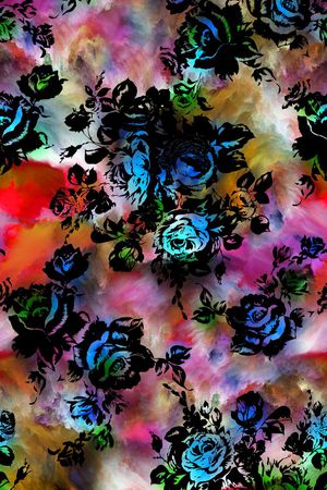 彩色云纹印花华亿平台图片