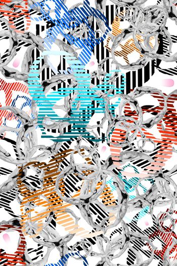 397201-人体缠绕条纹艺术渐变