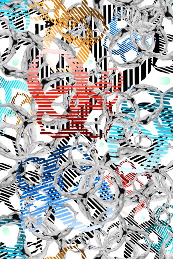 397202-人体缠绕条纹艺术渐变