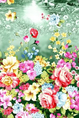 花卉印花华亿平台图片