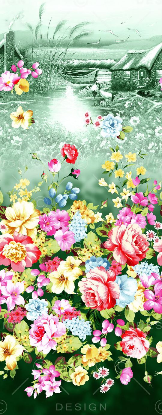 花卉印花华亿平台图片