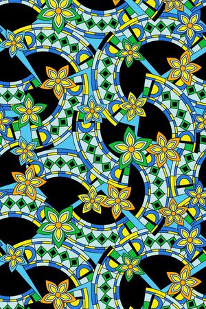 几何花卉印花华亿平台图片