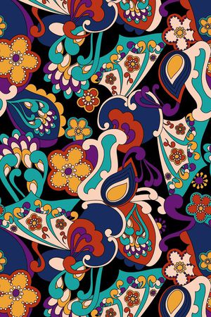 抽象复古花卉印花华亿平台图片