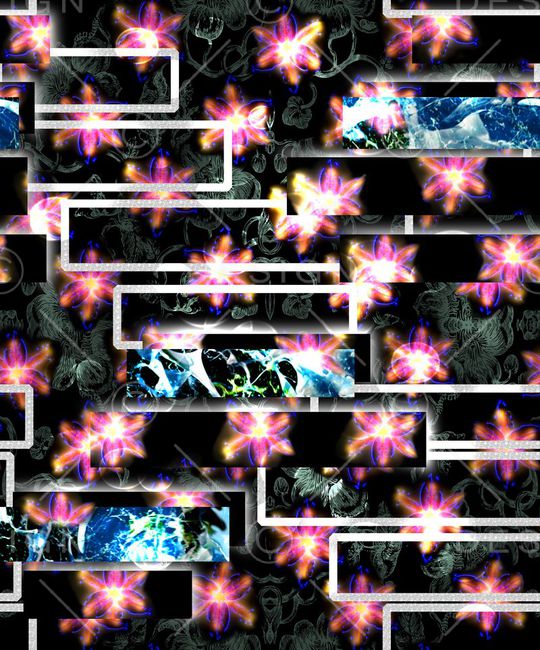 未来感 视错 叠加印花华亿平台图片