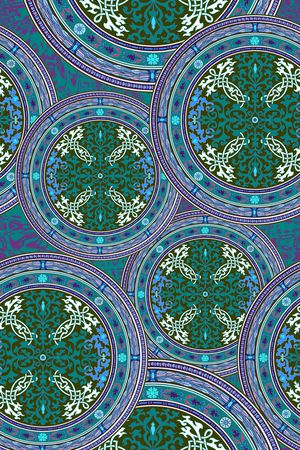 传统图案印花华亿平台图片