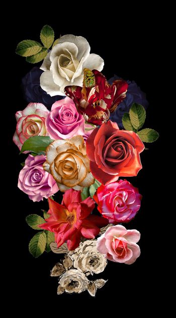 397633-数码定位复古花卉设计