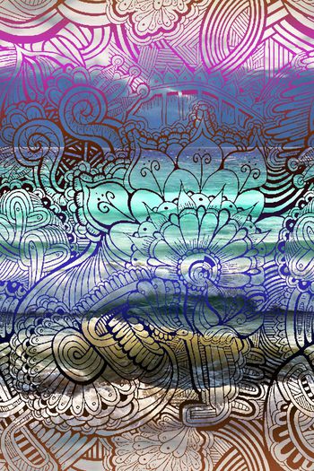 397685-线描与风景的组合