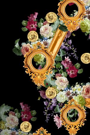 大气定位巴洛克油画花卉印花华亿平台图片