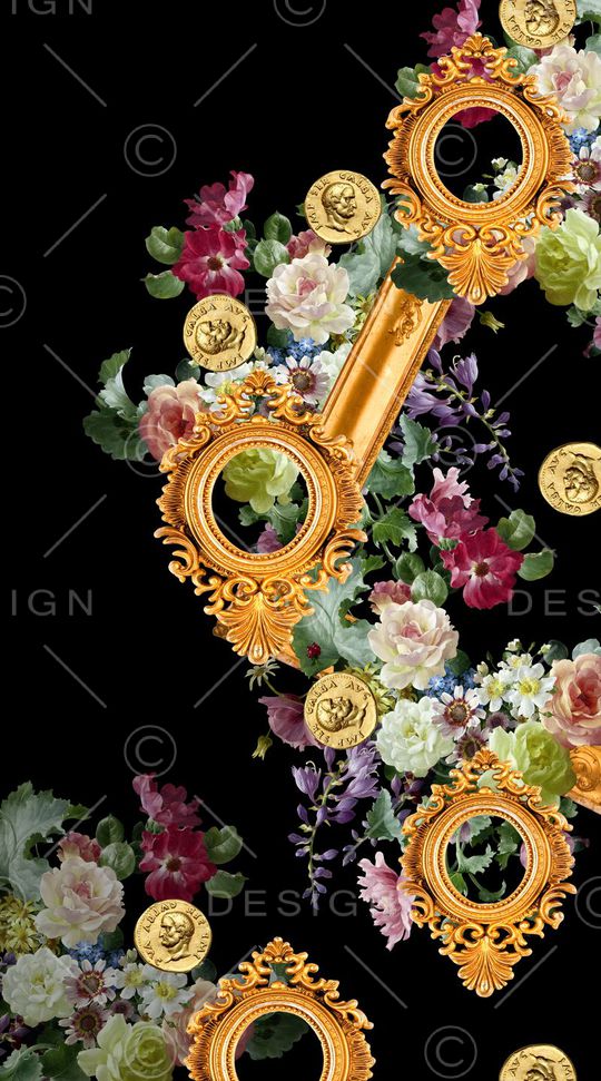 大气定位巴洛克油画花卉印花华亿平台图片