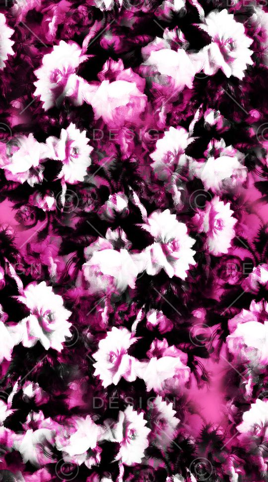 大气简洁花卉组合印花华亿平台图片