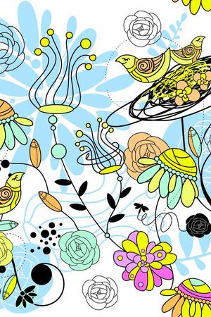 花草小鸟印花华亿平台图片