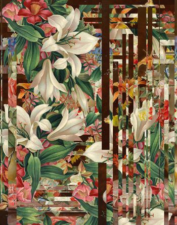 397927-电子印花花卉解构油画女装男装卫衣连