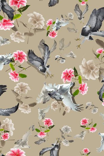 397949-随风而逝大红鹰花卉