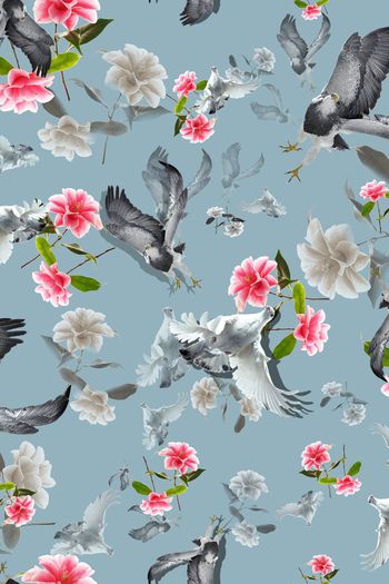 397951-随风而逝大红鹰花卉