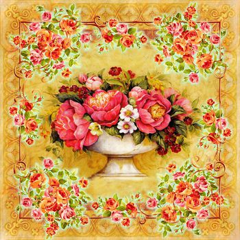 大牡丹印花华亿平台图片