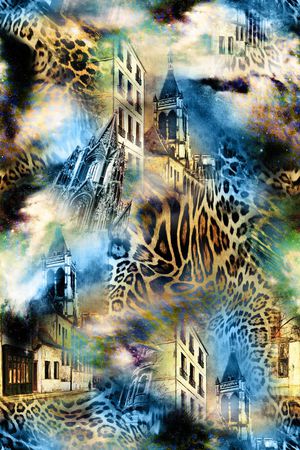 数码风景豹纹女装印花华亿平台图片