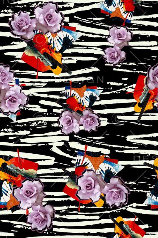 抽象钢琴印花华亿平台图片