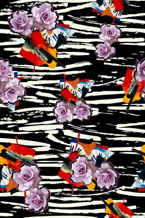 抽象钢琴印花华亿平台图片