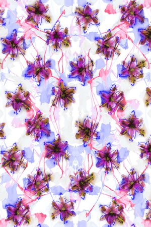 花卉 泼墨 叠加印花华亿平台图片