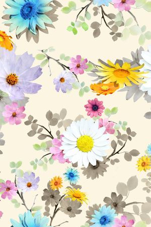 大花朵印花华亿平台图片