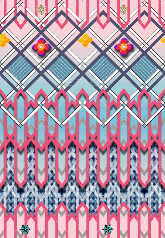 立体 几何 花卉 钻石印花华亿平台图片