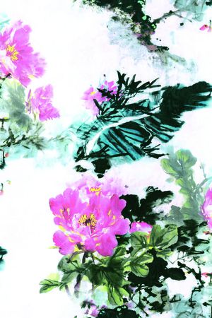 水墨印花华亿平台图片