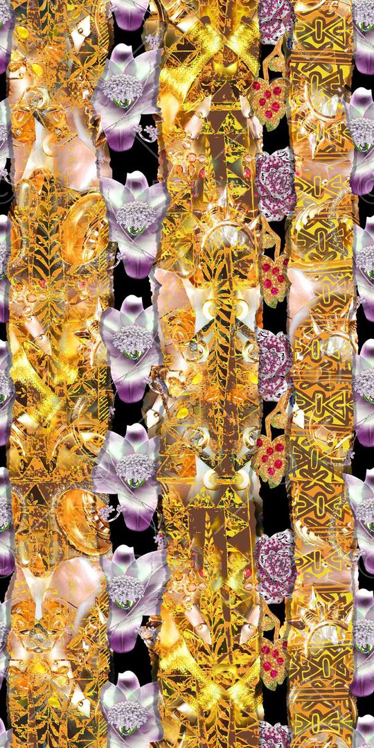 抽象花卉印花华亿平台图片