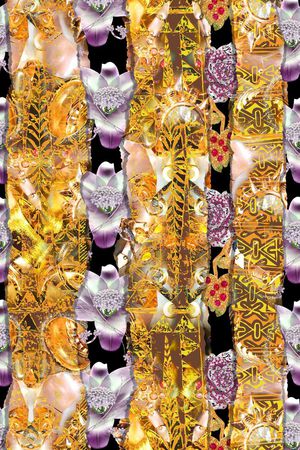 抽象花卉印花华亿平台图片