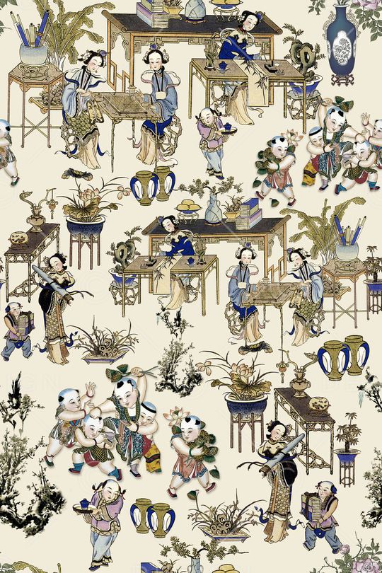 中国风印花华亿平台图片